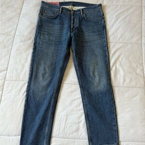 Acne Studio River Floragatan Denim Mid Blue Slim Tapered